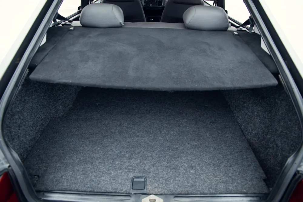 Open empty car trunk interior view.