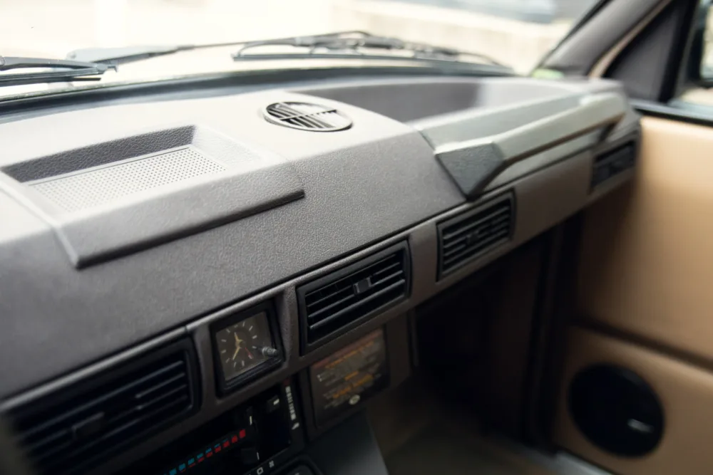 Vintage car dashboard and interior details.