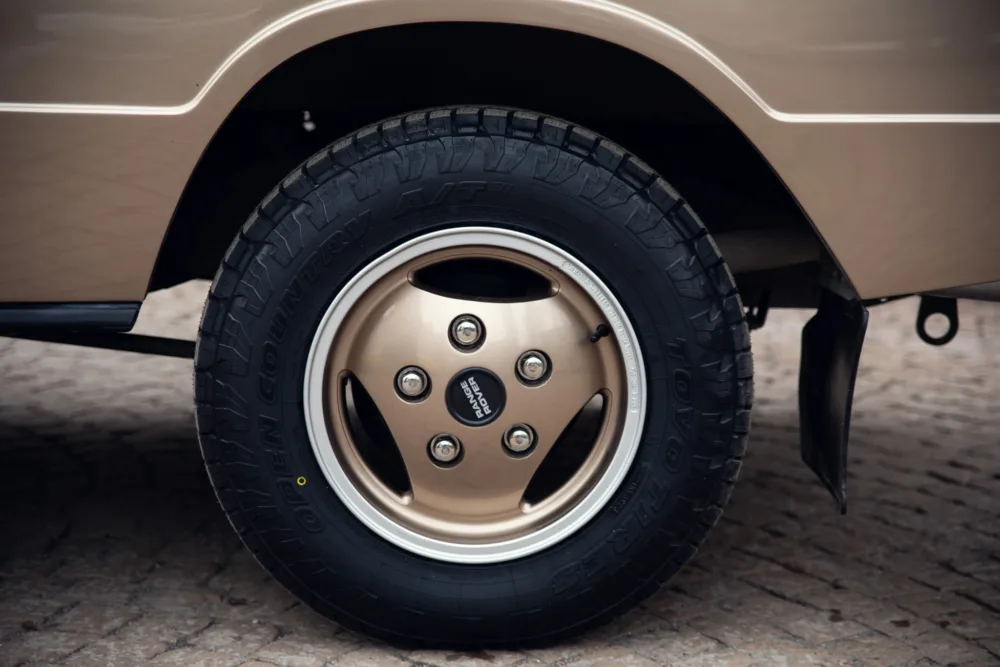Vehicle's wheel with off-road tire.