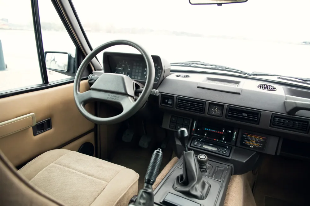 Classic Range Rover interior view.