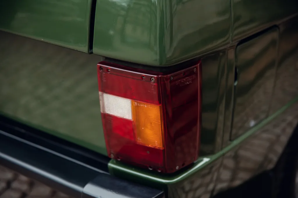 Vintage car tail light detail.