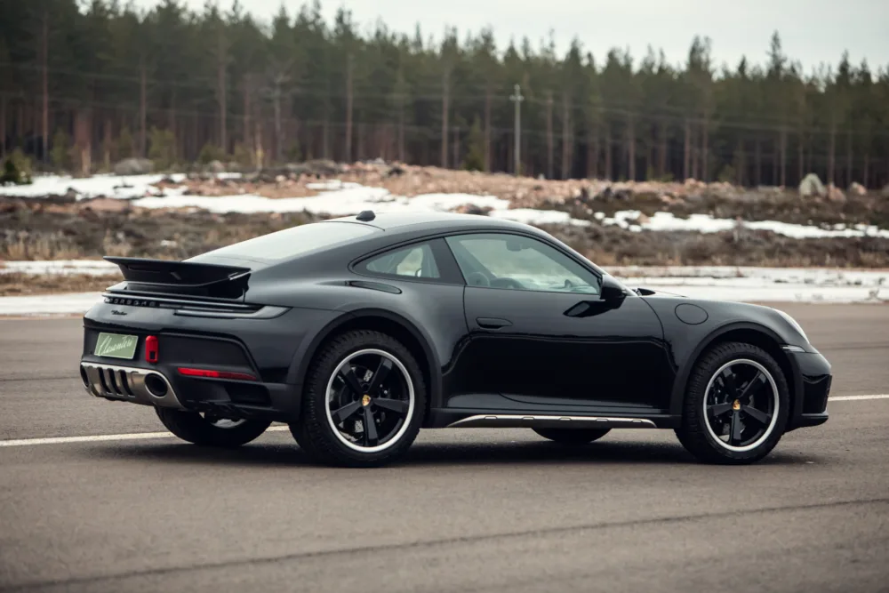 Black sports car parked outdoors