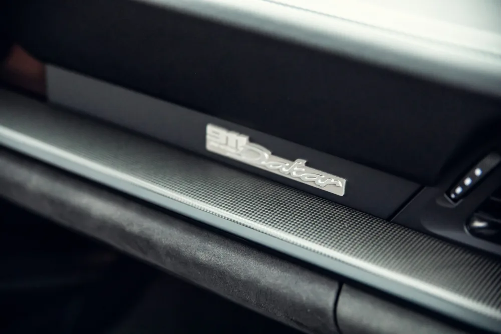 Car interior dashboard with metallic trim detail