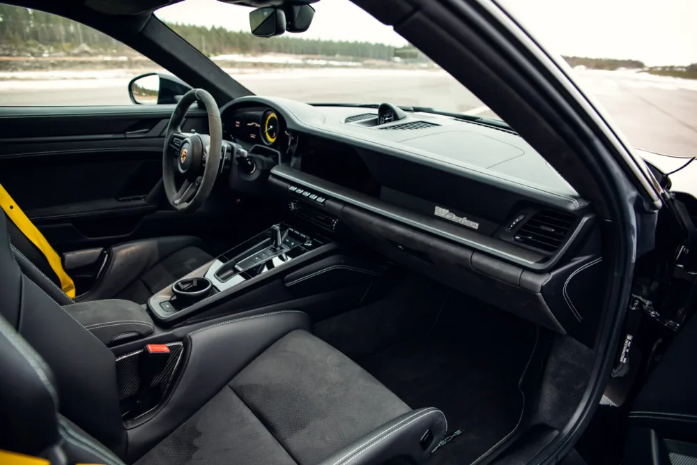 Luxury car interior with modern dashboard design.