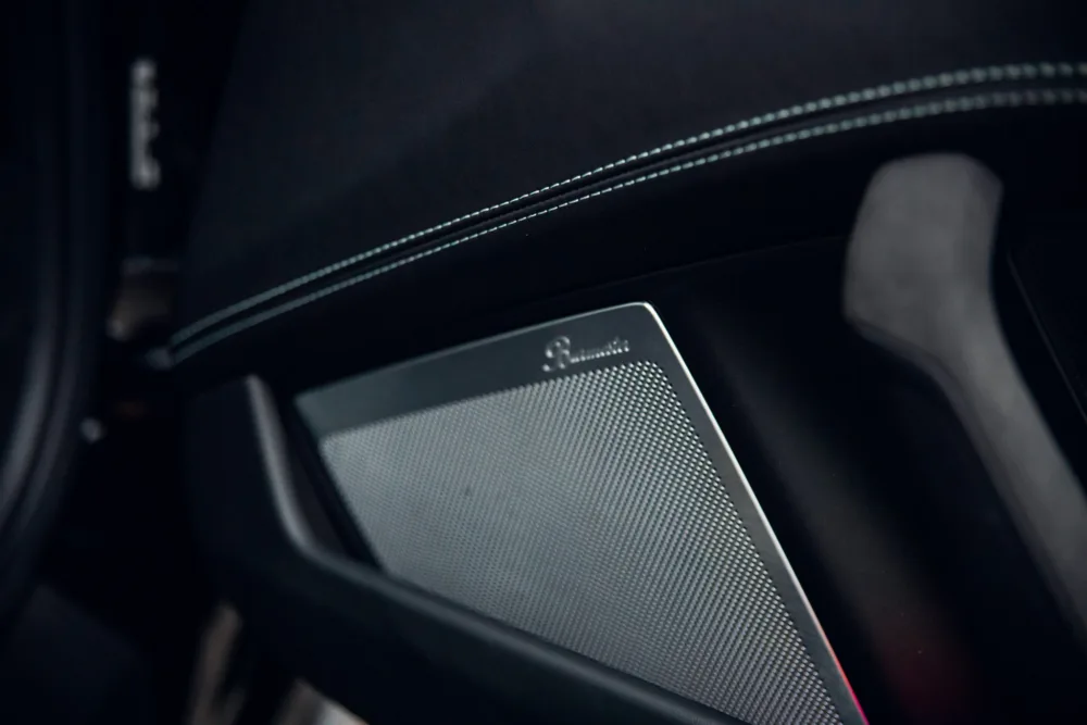 Premium car audio speaker detail.