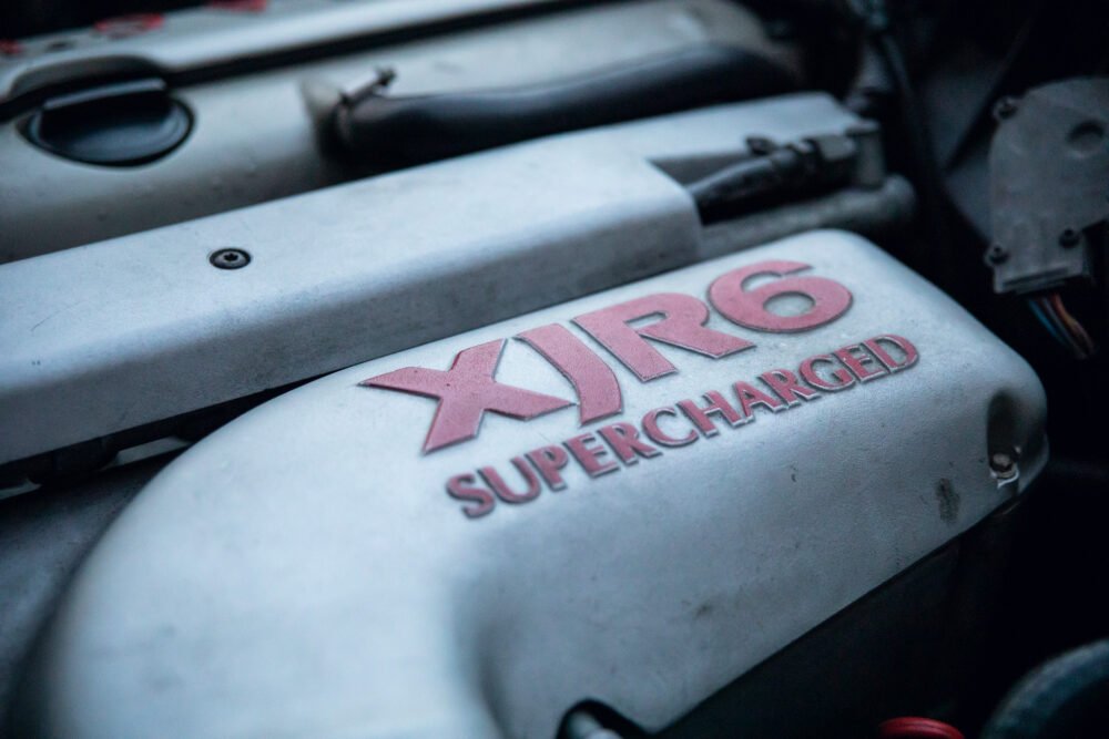 Close-up of XR6 supercharged engine cover.