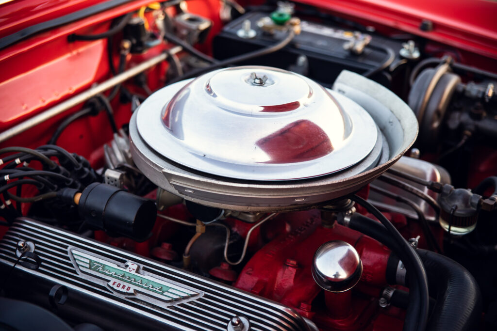 Ford Thunderbird engine close-up view.