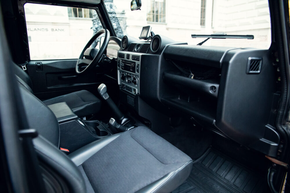 Interior view of a modern vehicle's driver's side.