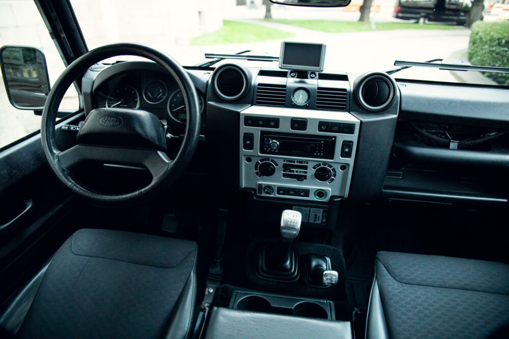 Interior of modern Land Rover with dashboard view.