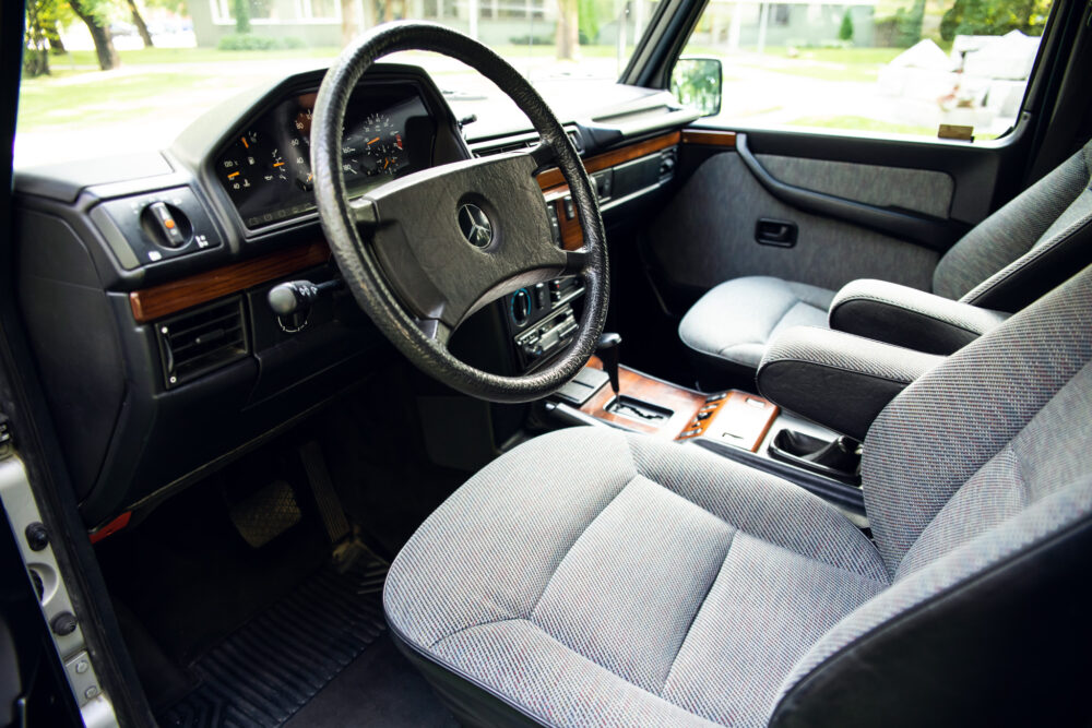 Vintage Mercedes-Benz car interior with classic design