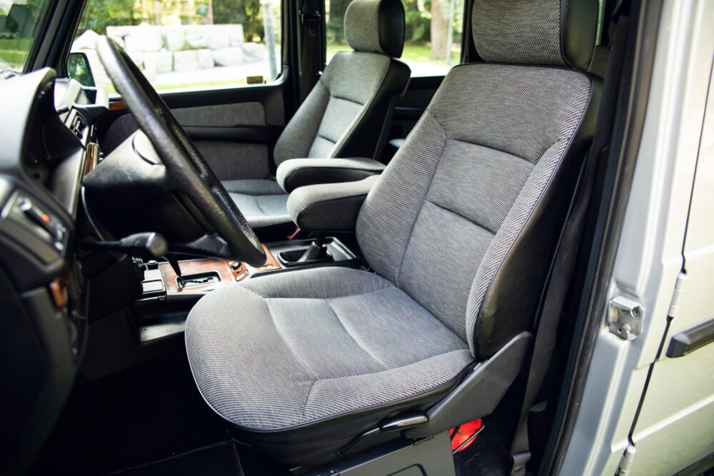 Gray fabric car seat interior