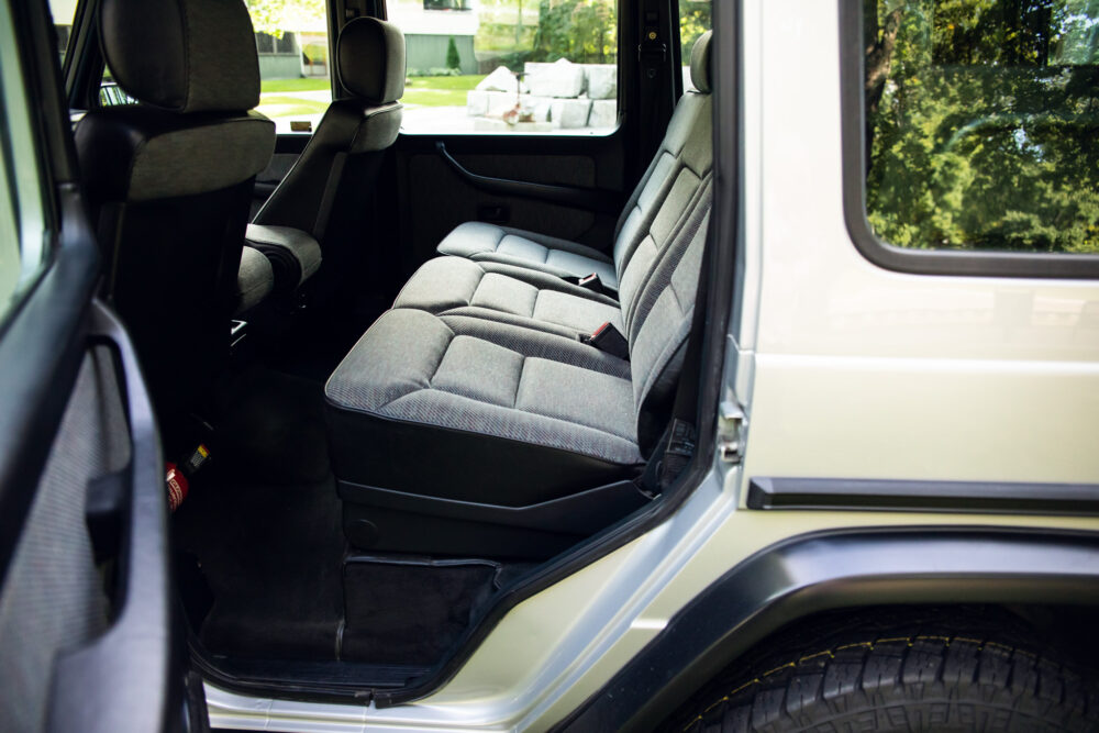 Spacious SUV interior with gray fabric seats