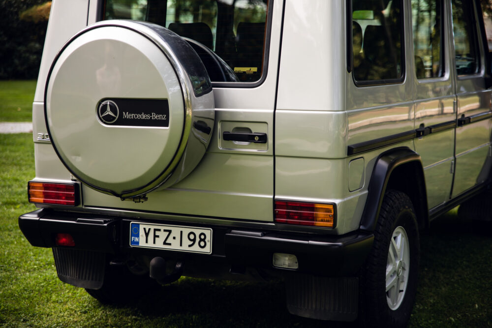 Mercedes-Benz G-Class SUV with spare tire cover