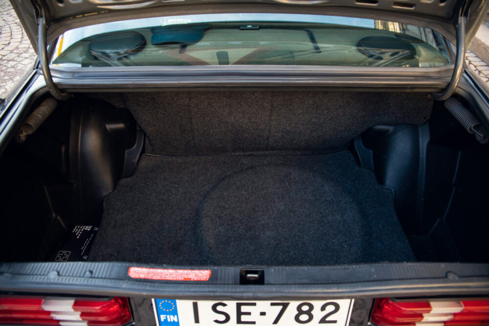 Open empty car trunk displaying spacious interior