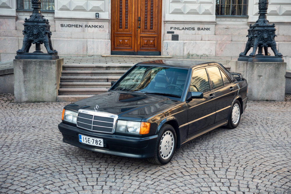 Mercedes-Benz car parked in front of Finland's Bank