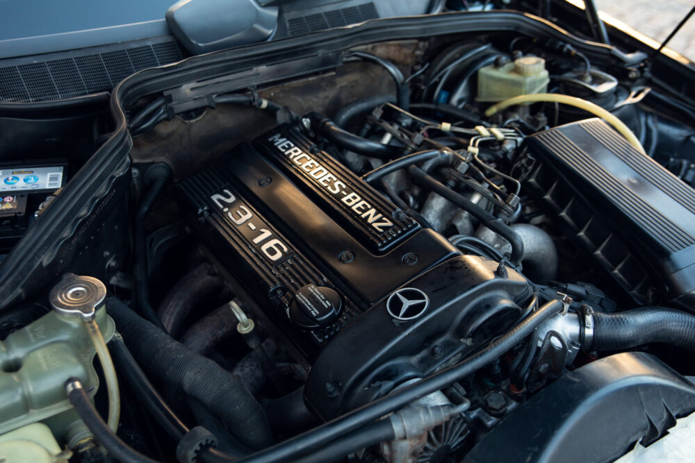 Mercedes-Benz car engine close-up view