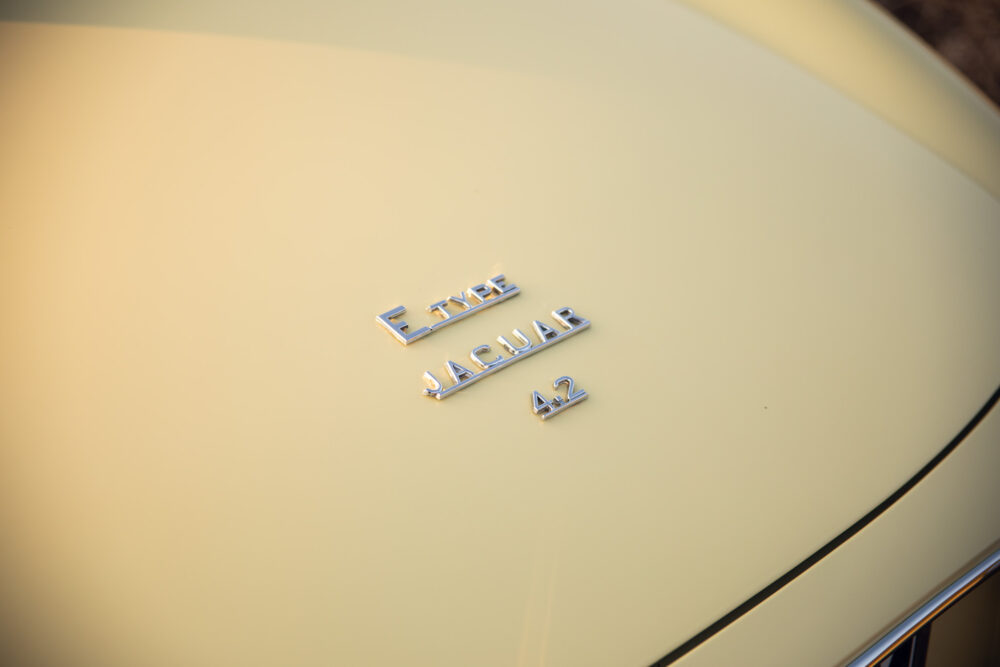Jaguar E-Type 4.2 vintage car hood emblem