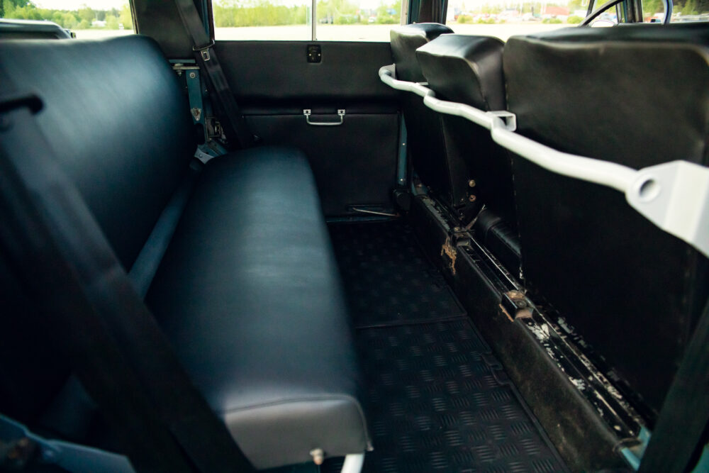 Interior view of empty black van seating