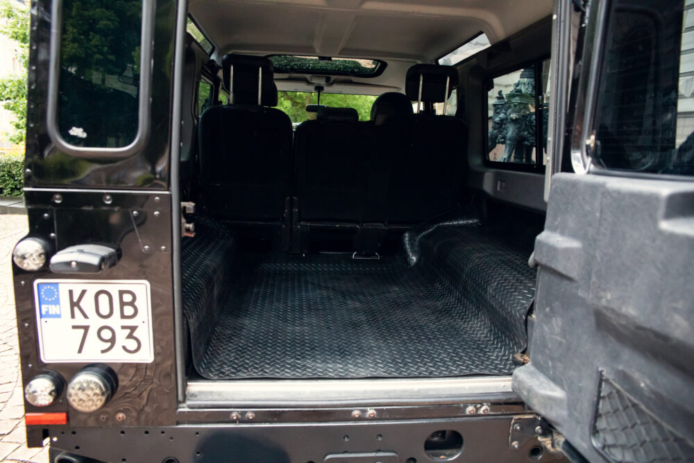 Open rear of SUV showing empty cargo space