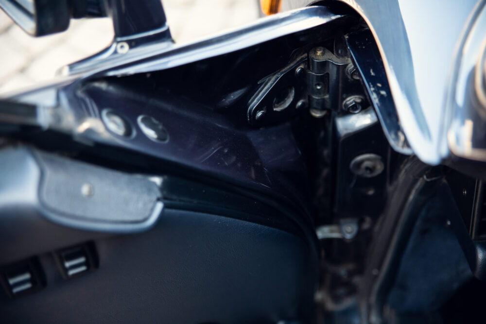 Close-up of motorcycle handle and instrument panel