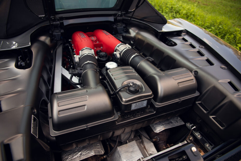 Detailed view of a high-performance car engine compartment