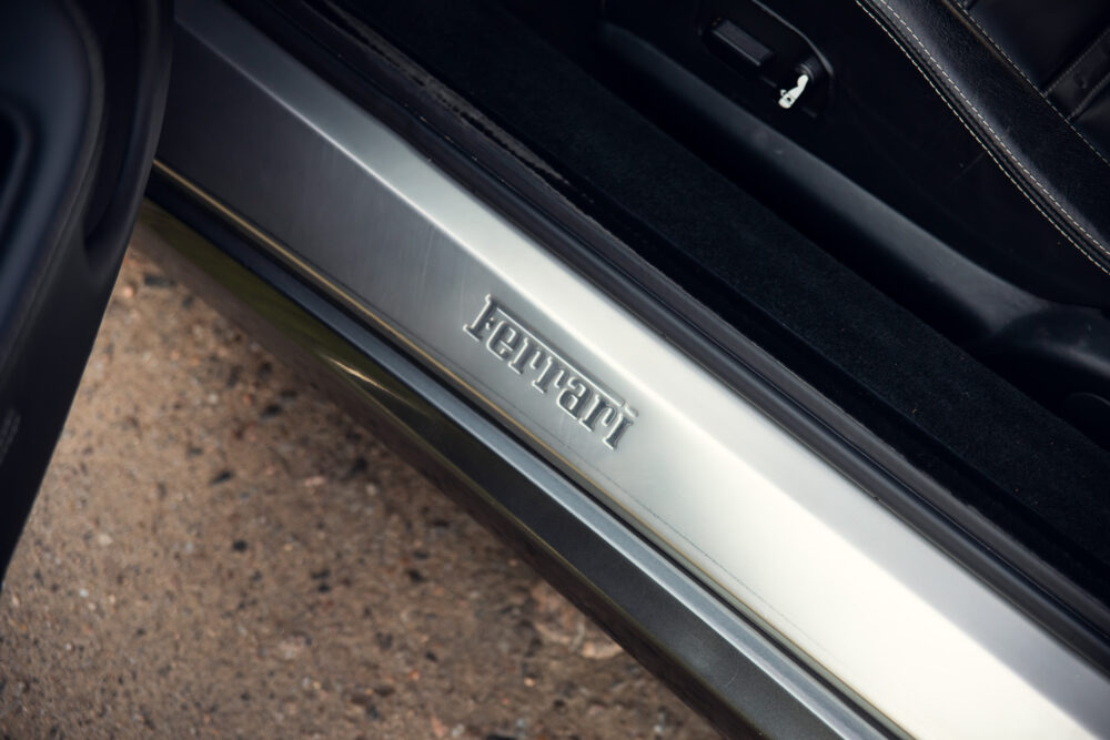 Ferrari logo on car door sill