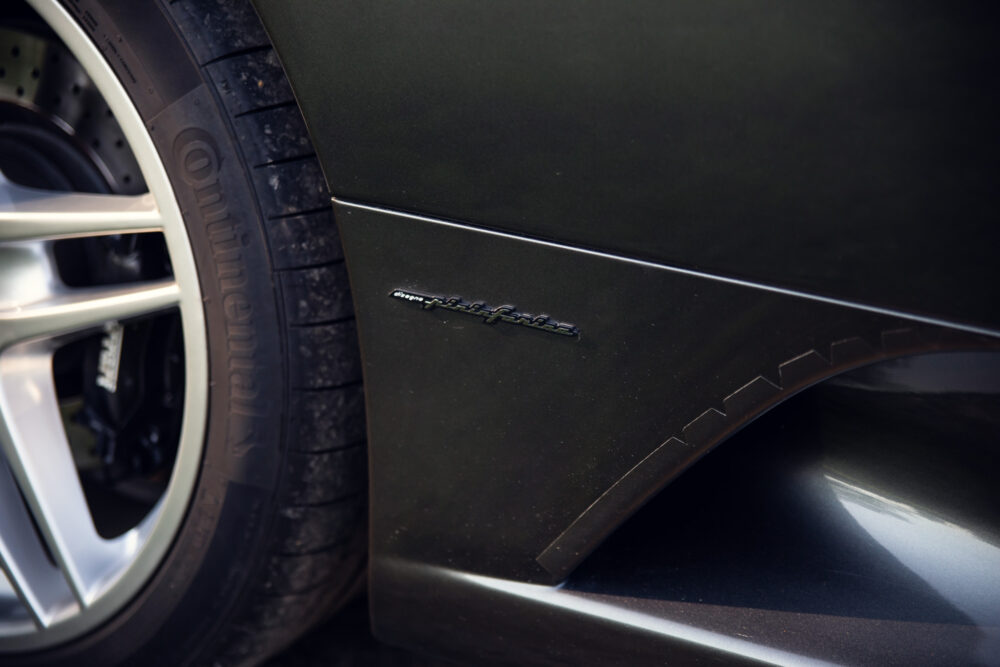 Close-up of car with Continental tire and fender logo