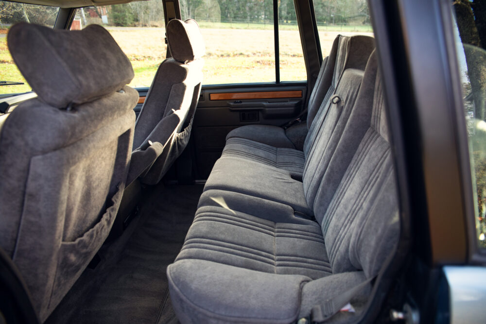 Interior view of vintage car back seats