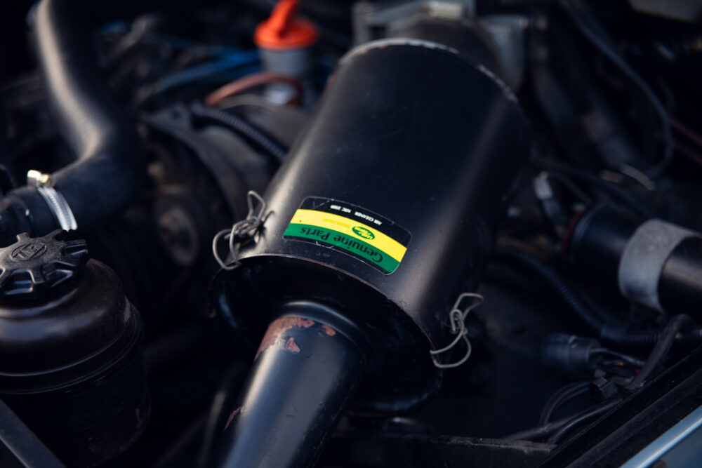Close-up of air filter in car engine bay