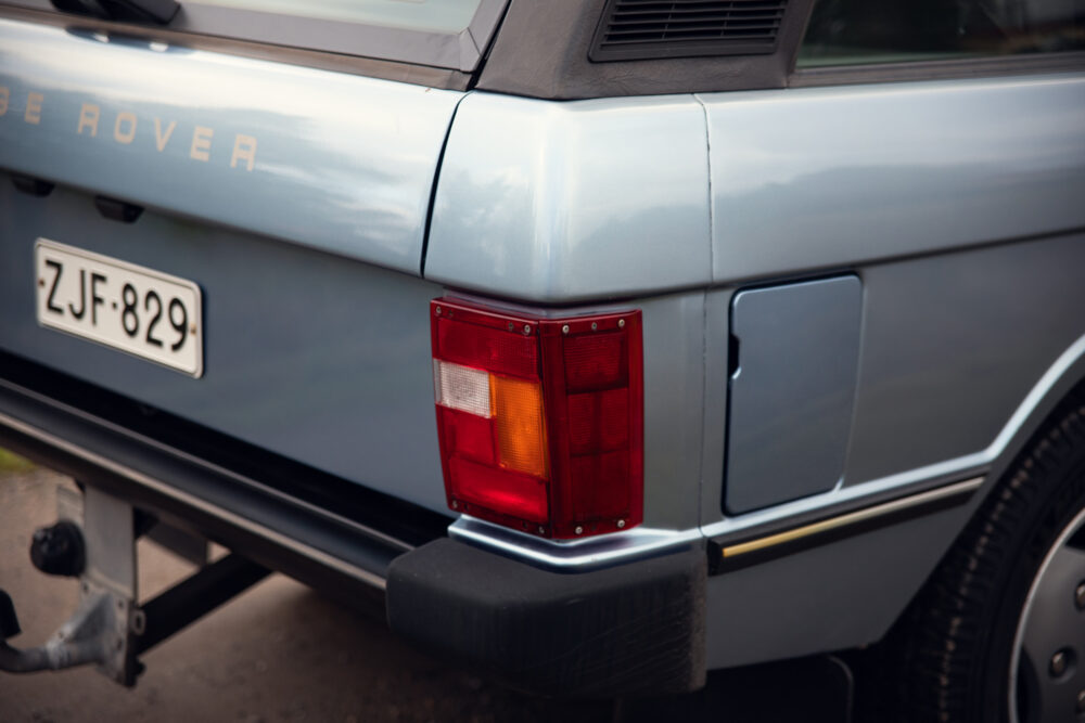 Close-up of a Land Rover's rear and taillight
