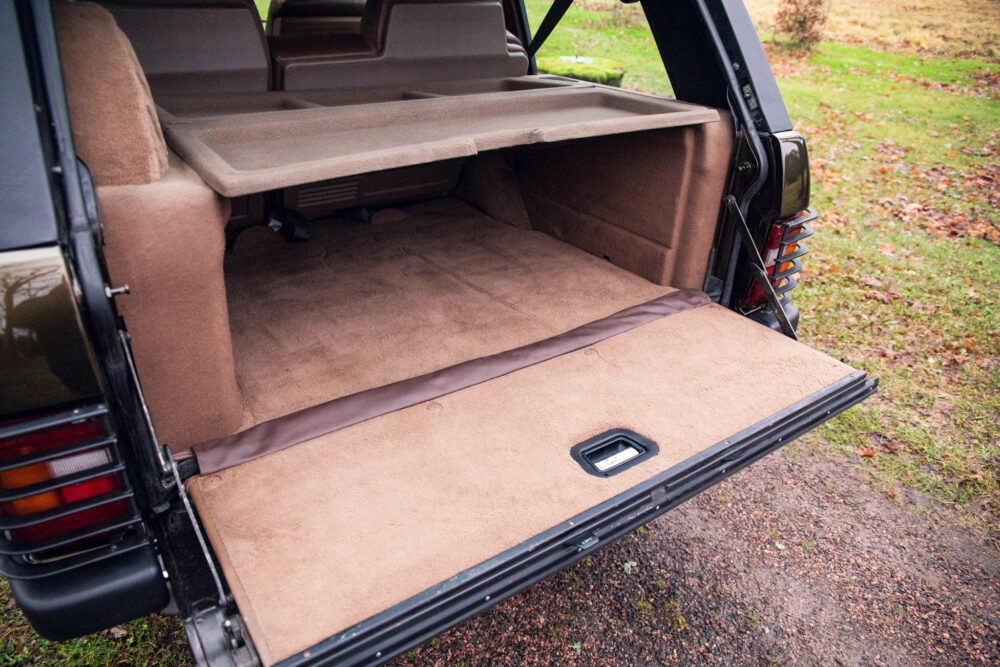Open SUV trunk showing spacious clean interior