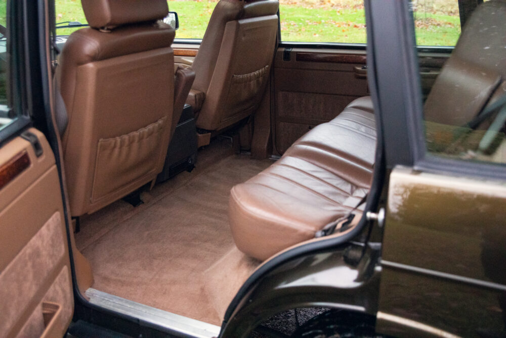 Luxurious leather interior of vintage SUV