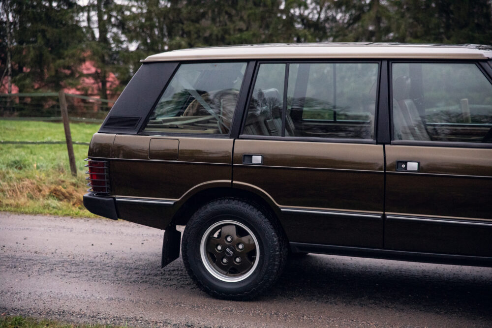 Vintage brown station wagon parked outdoors