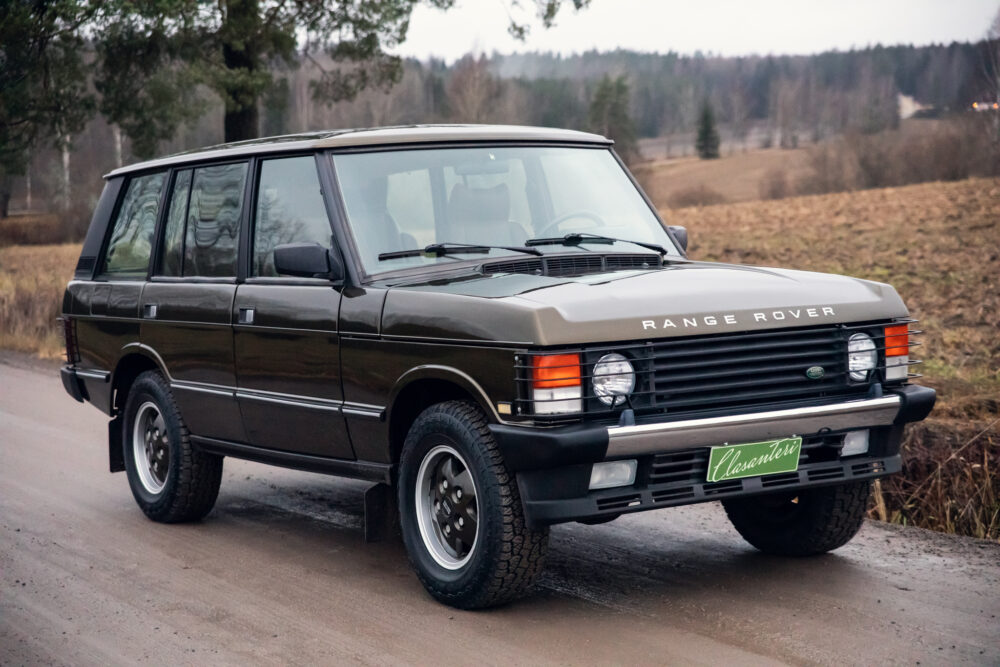 Vintage Range Rover on country road