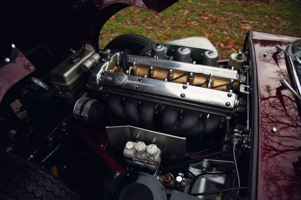 Vintage car engine close-up with detailed components