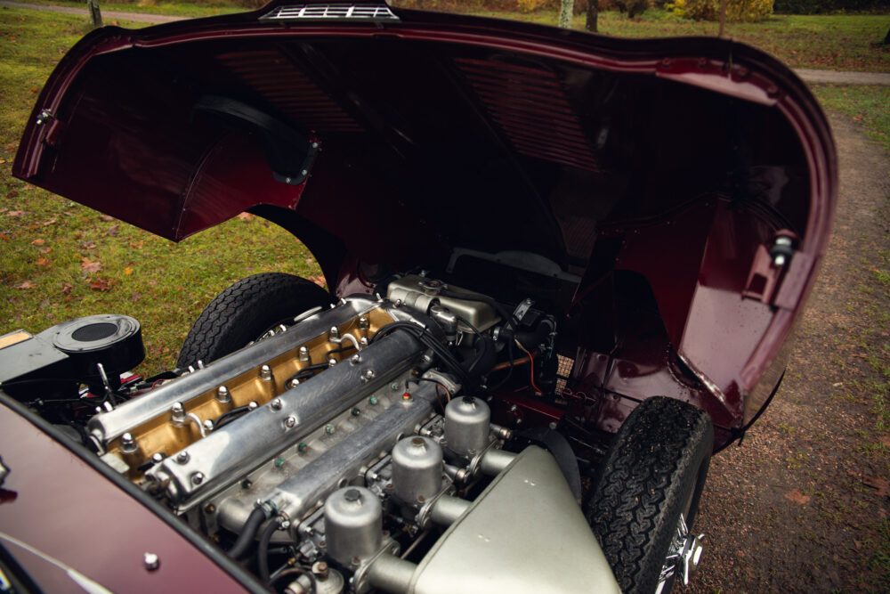 Vintage car engine compartment detail