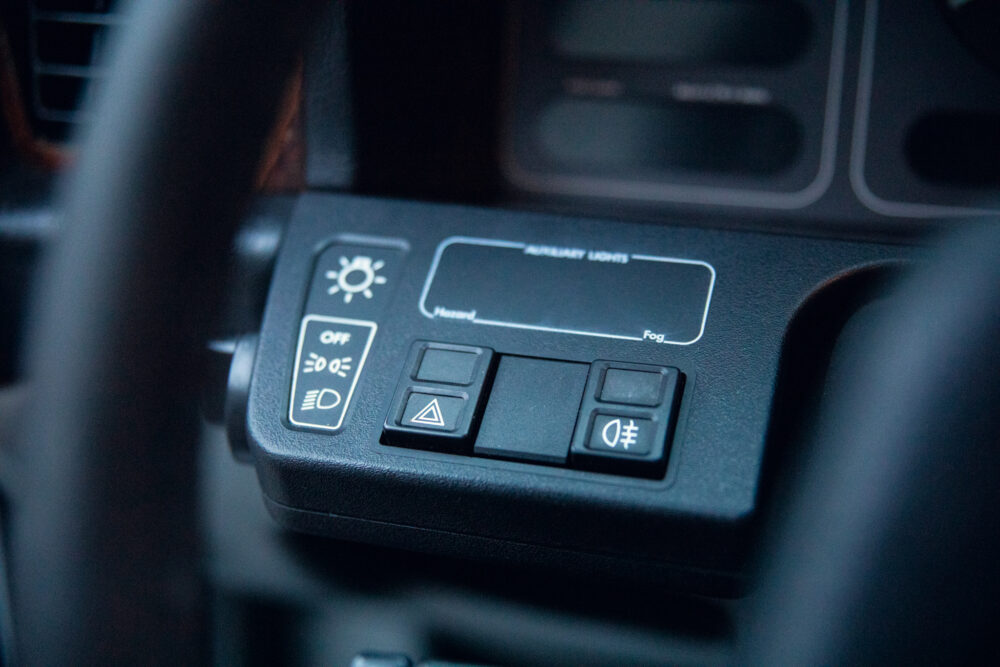 Vehicle dashboard with light control switches