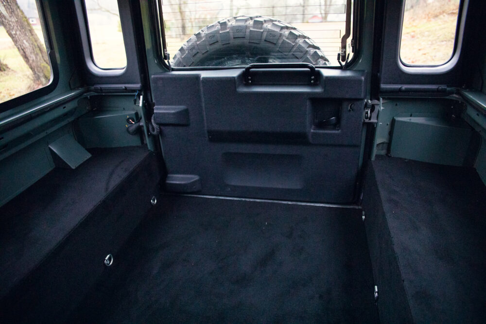 Interior view of military vehicle cargo area