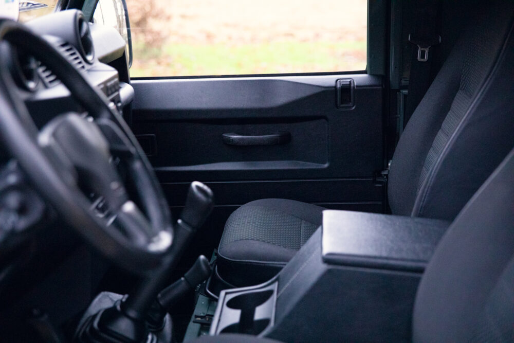 Interior view of modern vehicle's driver side