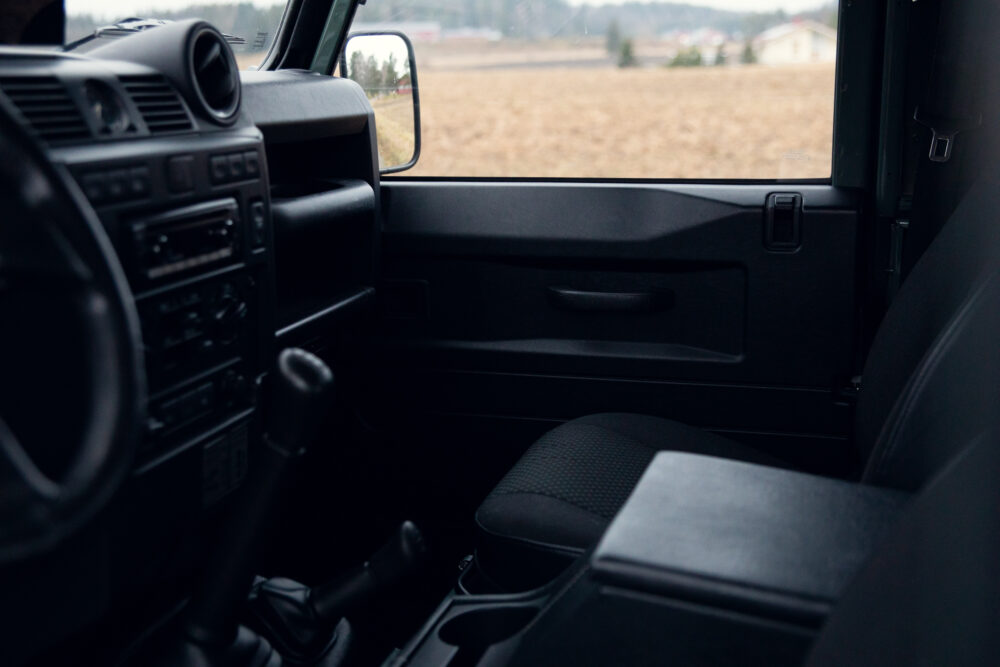 Interior view of a modern car dashboard and seat