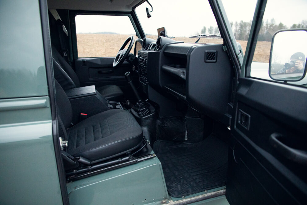 Interior view of vintage SUV with open door
