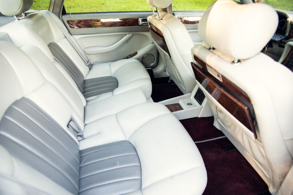 Luxury car rear seats with leather interior