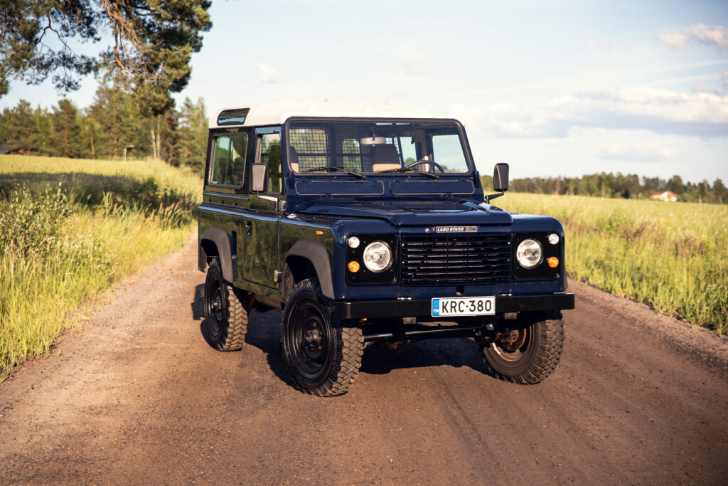 Classic Land Rover on rural dirt road