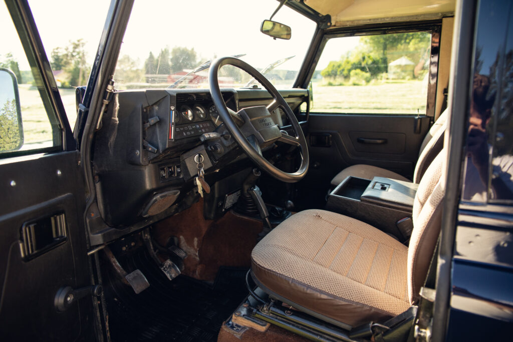 Interior of a classic off-road vehicle cabin