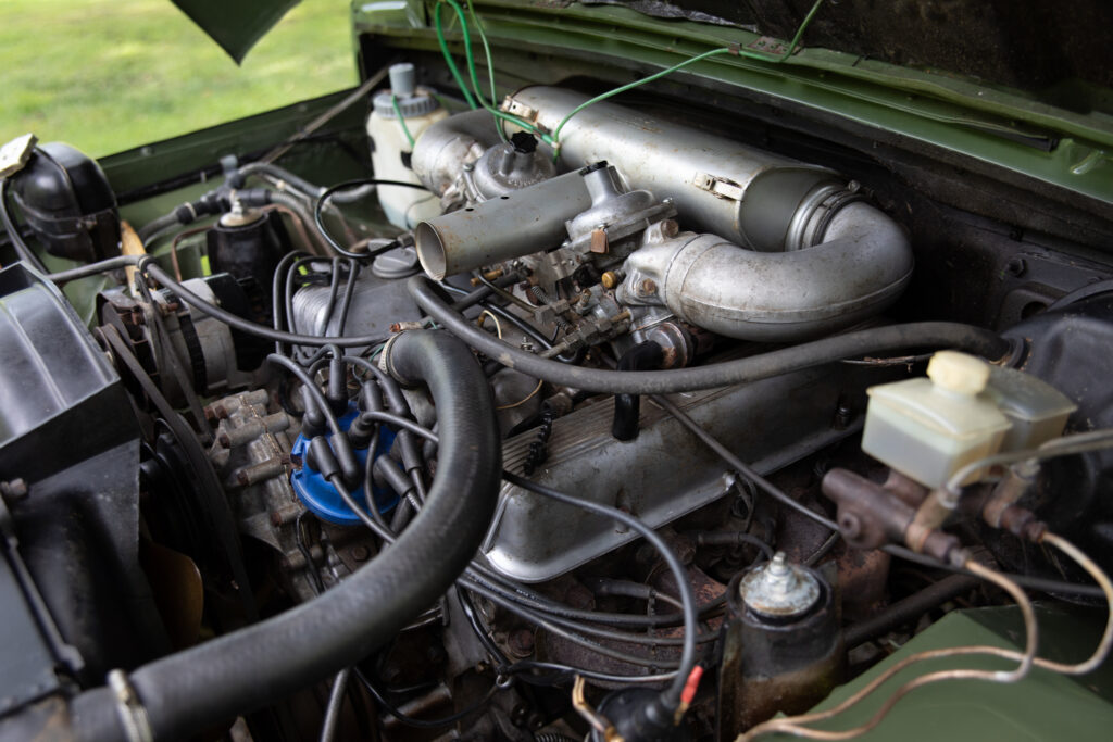 Close-up of vintage car engine compartment